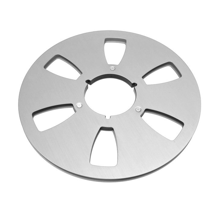 Rola goala de preluare cu 6 gauri din aliaj de aluminiu, piesa universala pentru rola de preluare banda sonora, argintie Enforose 1/4 10.5 inch
