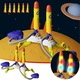 Set Lansator de Rachete cu 6 Proiectile Luminoase pentru Copii, Reglaj Unghi si Functii Interactive, Jucarie Educativa si Distractiva