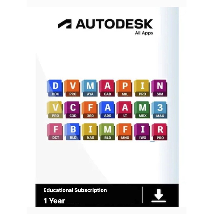 Licenta Autodesk -Toate Aplicatiile, Subscriptie 1 An, 1 Utilizator PC/Mac