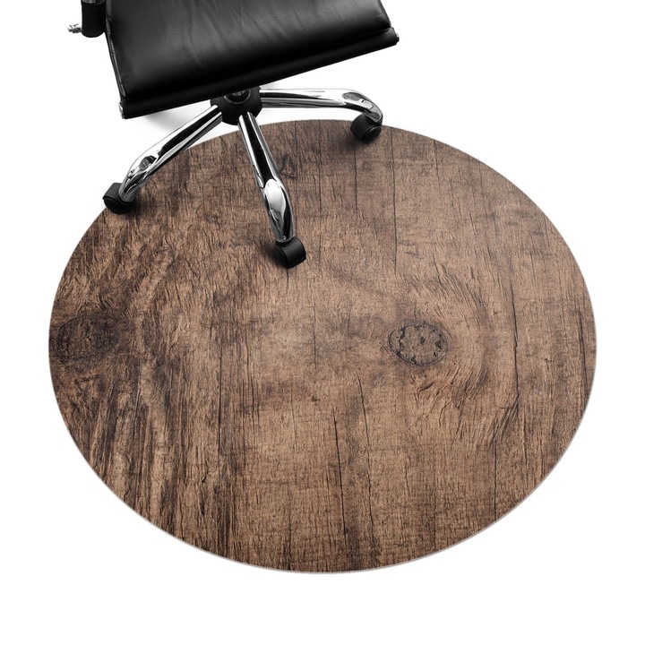 Padlóvédő székalátét, Wallfluent, Fa erezet, Barna, fi100 cm, 010250310040000030969