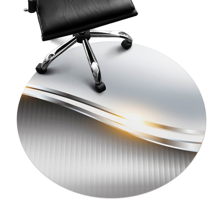 Székalátét, Wallfluent, Hullámos vonalak és csíkok, Szürke, fi100 cm, 010250310040000005489