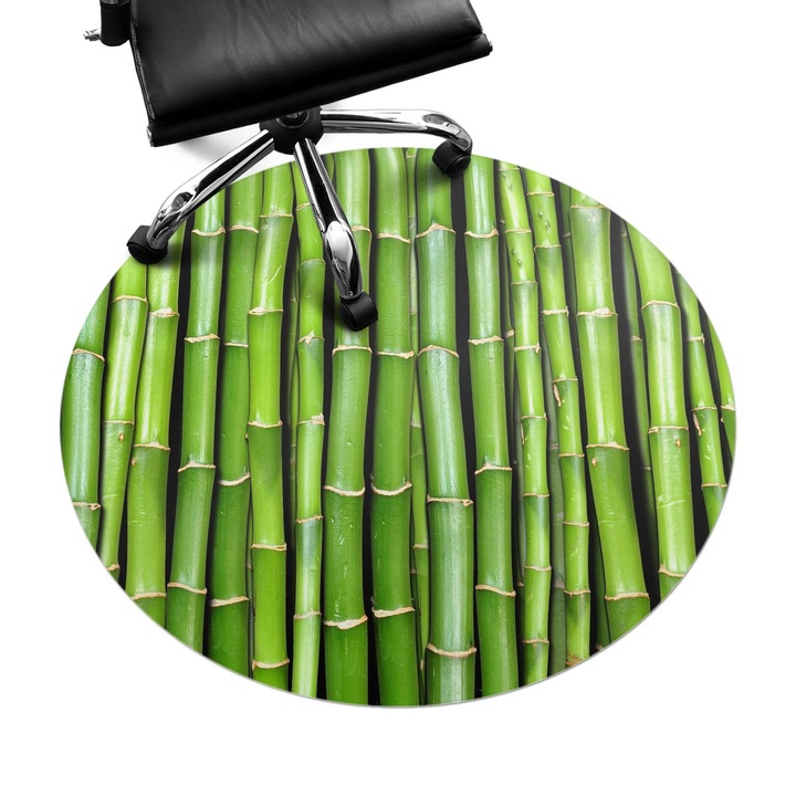 Padlóvédő székalátét, Wallfluent, Bambusz minta, Zöld, fi100 cm, 010250310040000000501