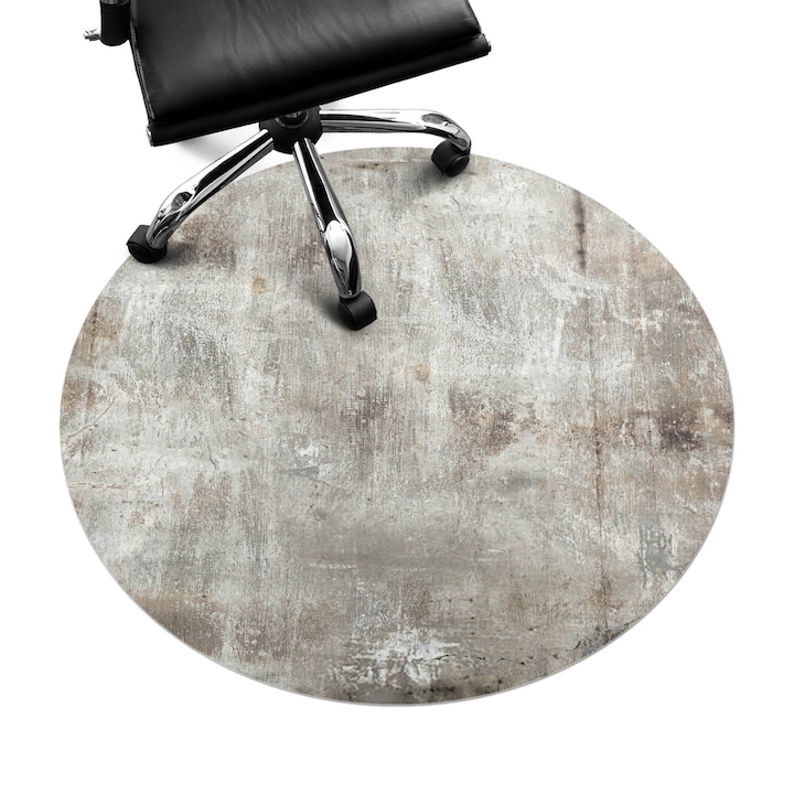 Protectie podea scaun birou, Wallfluent, Textura bruta a peretelui, Gri, fi100 cm, 010250310040000020192