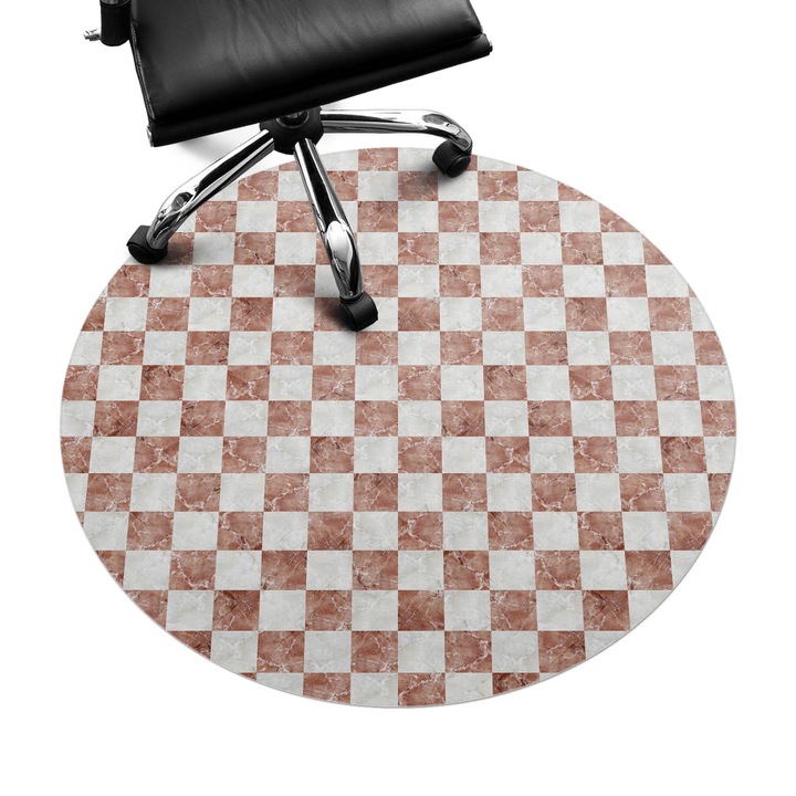 Székalátét, Wallfluent, Márvány sakktábla, Barna, fi100 cm, 010250310040000033459