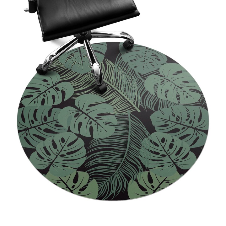 Székalátét, Wallfluent, Trópusi levelek, Zöld, fi100 cm, 010250310040000057137