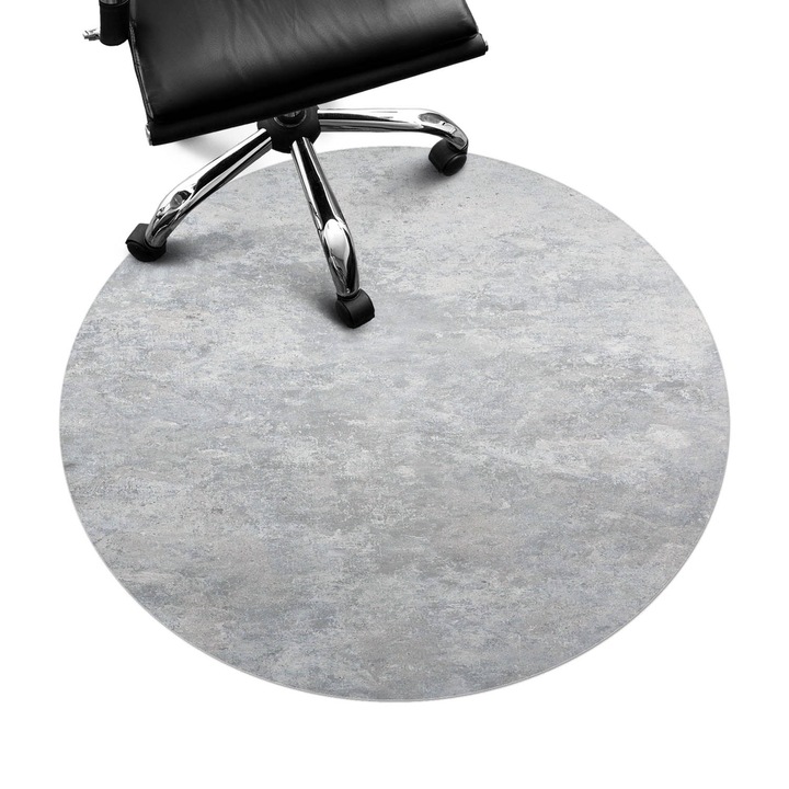 Szék alátét szőnyeg, Wallfluent, Beton textúra, Szürke, fi100 cm, 010250310040000057069
