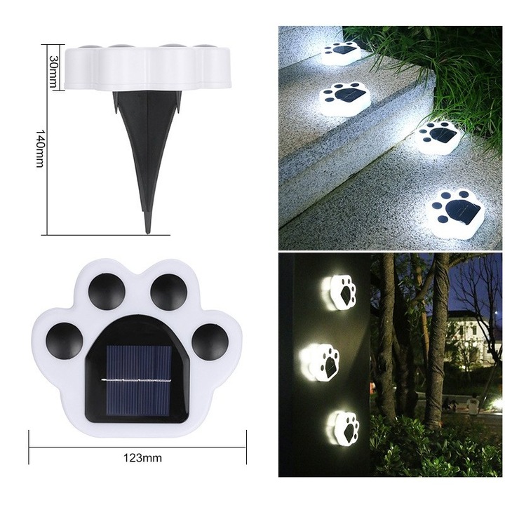 Lampa solara LED, Tip laba de urs, pentru gazon sau gradina, Rezistenta la apa, Southern Sky, Alb rece