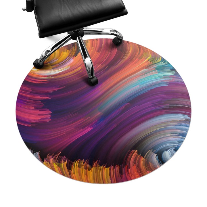 Íróasztal szék alátét, Wallfluent, Kavargó színek, Lila, fi100 cm, 010250310040000075148