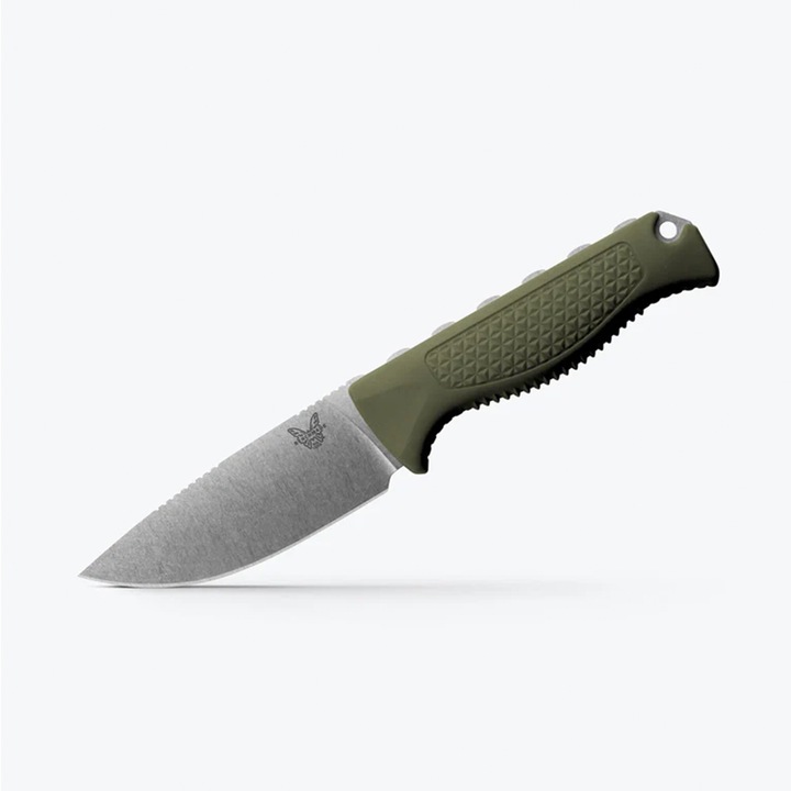 Cutit de bushcraft BENCHMADE Steep Country, Dark Olive Santoprene®, Drop-point 15006-01