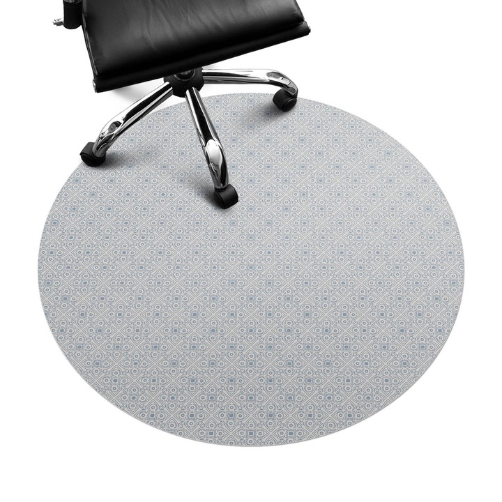 Covoras protectie podea, Wallfluent, Model retro geometric, Gri, fi100 cm, 010250310040000033513