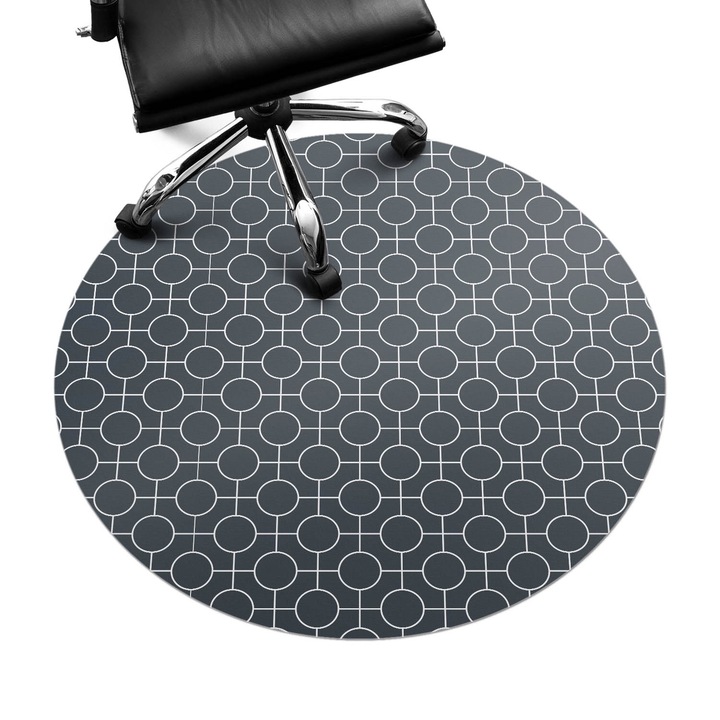 Székalátét, Wallfluent, Geometriai körök, Tengerészkék, fi100 cm, 010250310040000033379