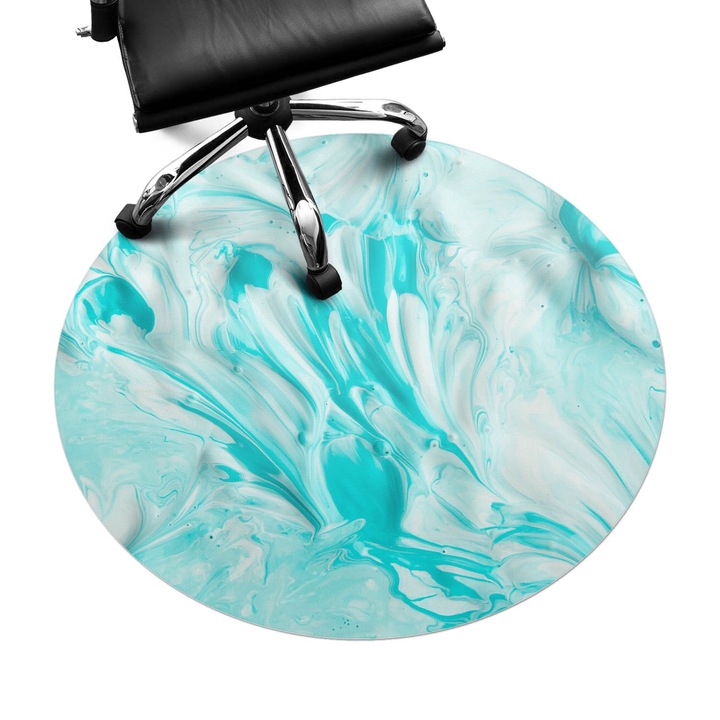 Székalátét, Wallfluent, Az absztrakció pasztell örvénye, Türkiz, fi100 cm, 010250310040000075181