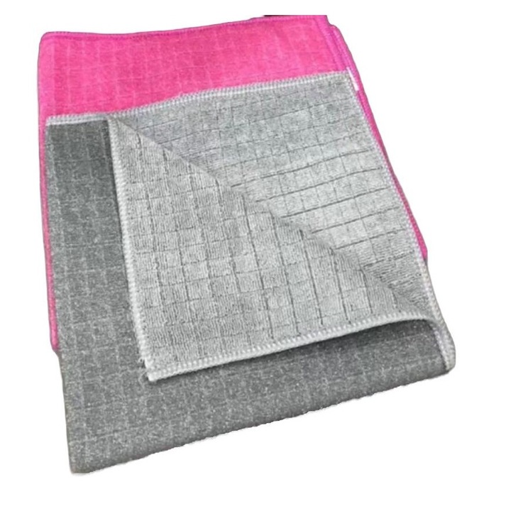 Set 2 lavete din microfibra gri, design dual, 40x40 cm