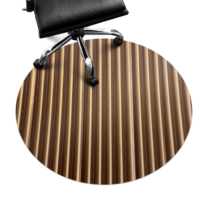 Íróasztal szék alátét, Wallfluent, Fém csíkok, Barna, fi100 cm, 010250310040000282541