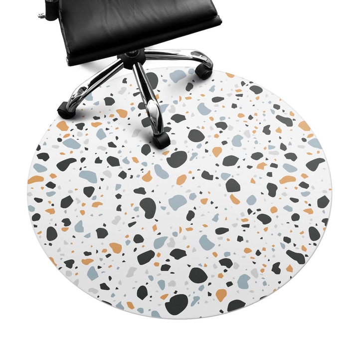 Covoras pentru protectie pardosea, Wallfluent, Terrazzo abstract, Multicolor, fi100 cm, 010250310040000077421