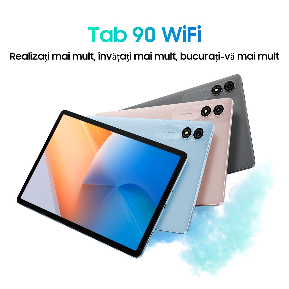 Tableta Blackview Tab 90 WiFi, 10.92 inch, 800x1280, 12GB Ram(4GB + 8GB extensibili 1TB), 128GB, Bluetooth 5.0, 60Hz, Android 14, 2.4G+5G, 8200mAh, Suport pentru pozitionarea GPS, Albastru