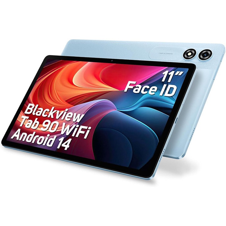 Таблет Blackview Tab 90 WiFi 2024, 10.92 инча, Android 14, 2.4G+5G, 12GB Ram (4GB + 8GB разширяема), 128GB ROM, разширяема 1TB, 8200mAh, календар, калкулатор, син