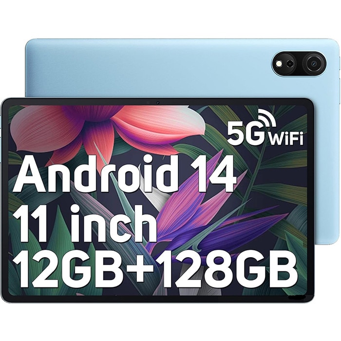 Tableta Blackview Tab 90 WiFi, 10.92 inch, 800x1280, 12GB Ram(4GB + 8GB extensibili 1TB), 128GB, Bluetooth 5.0, 60Hz, Android 14, 2.4G+5G, 8200mAh, Suport pentru pozitionarea GPS, Albastru