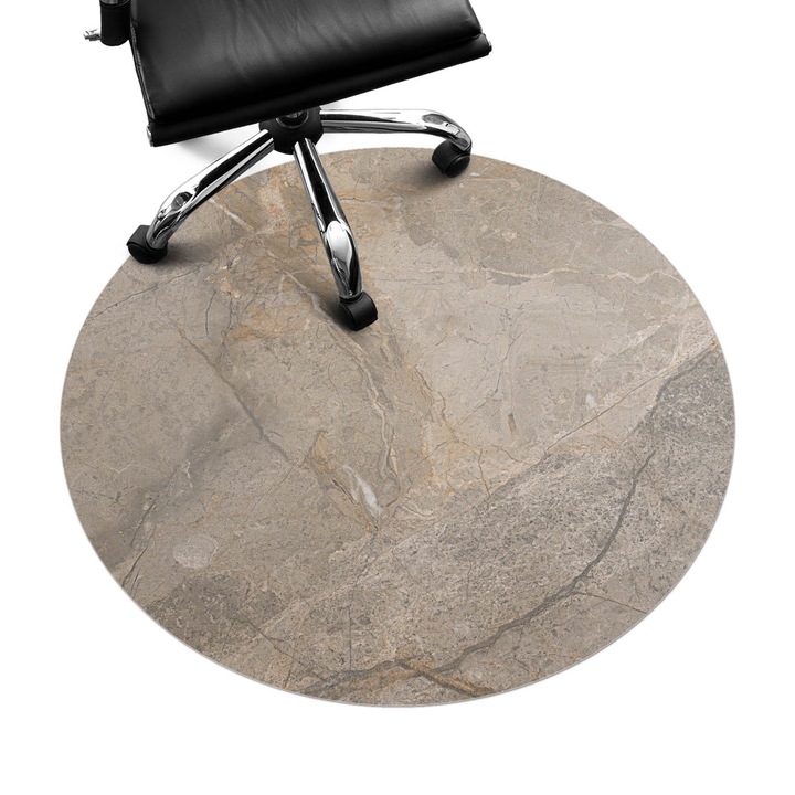 Covoras protectie podea, Wallfluent, Model de piatra naturala, Bej, fi100 cm, 010250310040000282601