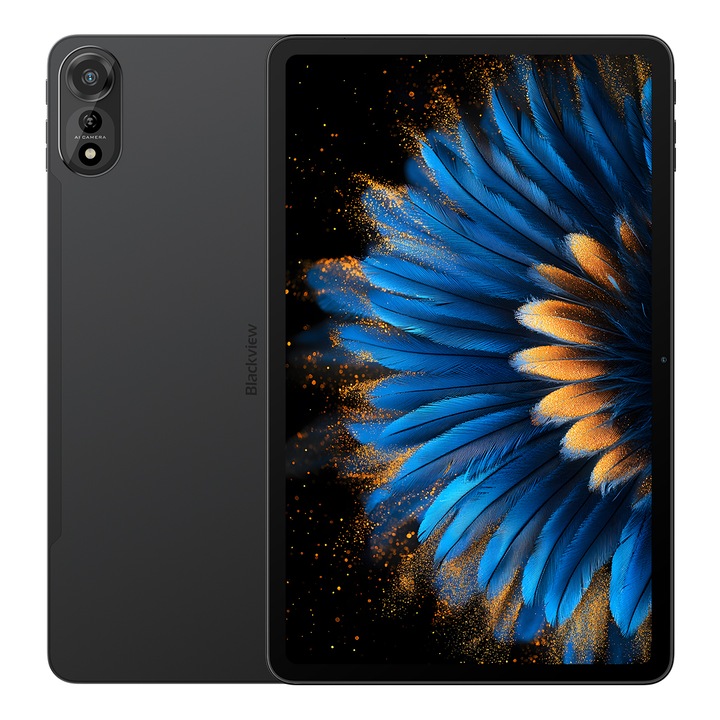 Таблет Blackview MEGA 2, Android 15, 36 GB RAM + 256 GB ROM, 12 инча 2K FHD+, 9000 mAh, стилус, Face ID, две SIM карти в режим на готовност, сив