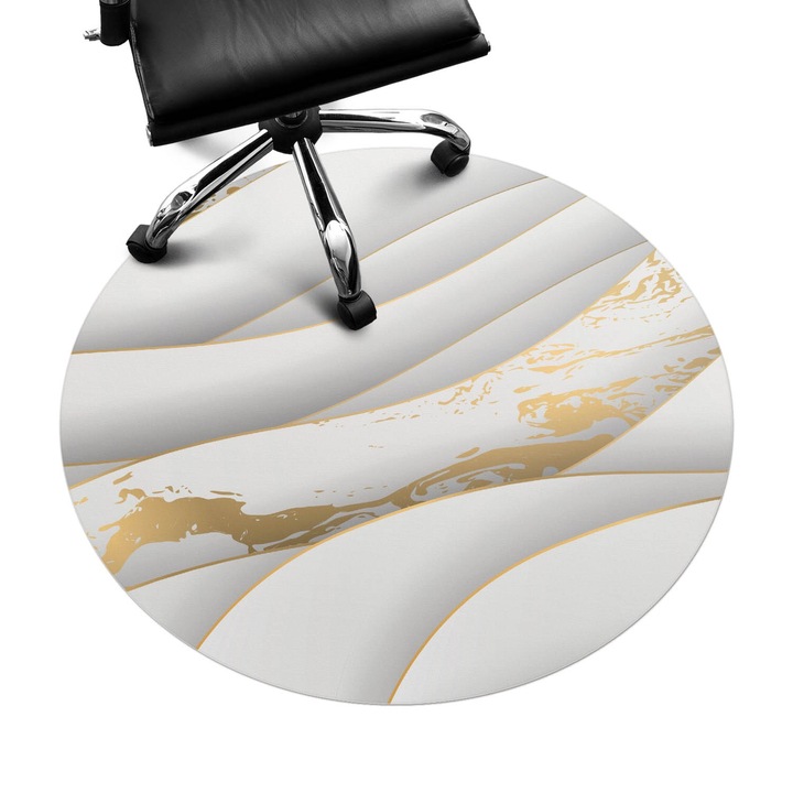 Székalátét, Wallfluent, Hullámos vonalak mintával, Krémszín, fi100 cm, 010250310040000056565