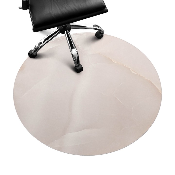 Covoras pentru protectie pardosea, Wallfluent, Vene de marmura, Cremos, fi100 cm, 010250310040000282604