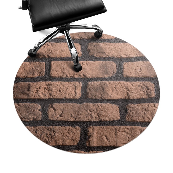 Szék alátét szőnyeg, Wallfluent, Téglafal, Barna, fi100 cm, 010250310040000077328