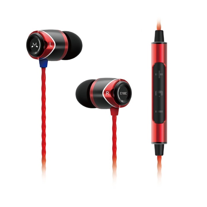 SoundMAGIC E10C Fejhallgató Fekete/Piros, Mikrofon/Fülhallgató