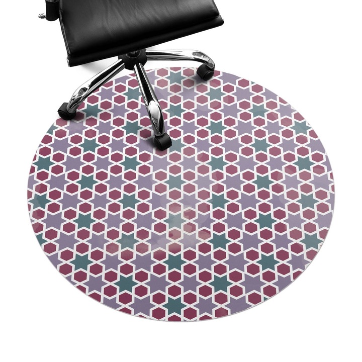 Székalátét, Wallfluent, Geometriai minta, Lila, fi100 cm, 010250310040000020320