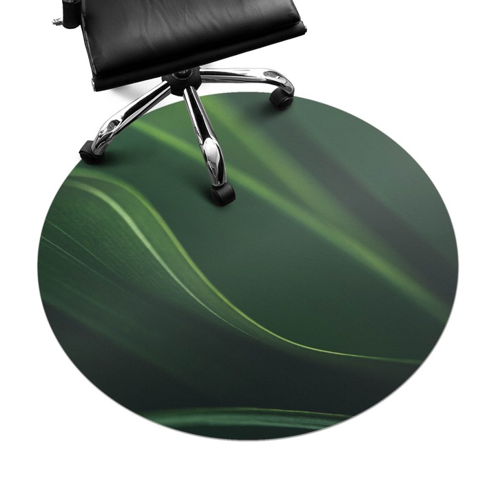 Covoras protectie podea, Wallfluent, Prim-plan cu frunze, Verde, fi100 cm, 010250310040000282817