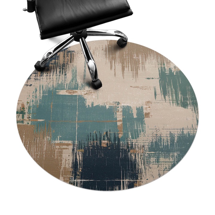 Protectie podea scaun birou, Wallfluent, Textura abstracta, Bej, fi100 cm, 010250310040000282028