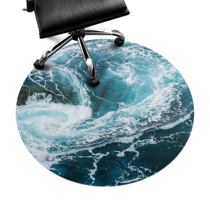 Szék szőnyeg, Wallfluent, Óceáni örvény, Kék, fi100 cm, 010250310040000075295