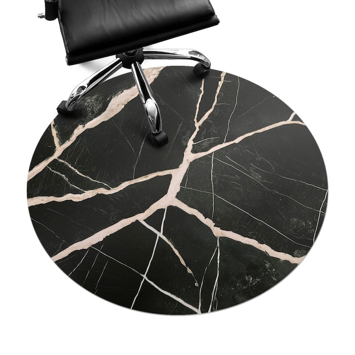 Székalátét, Wallfluent, Márvány erek, Fekete, fi100 cm, 010250310040000281982