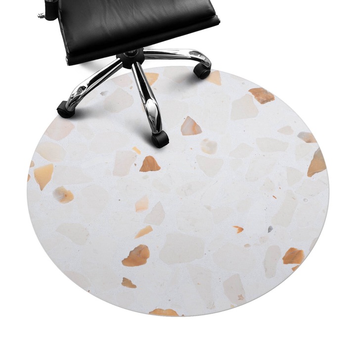 Szék szőnyeg, Wallfluent, Terrazzo pasztell színekben, Krémszín, fi100 cm, 010250310040000282808