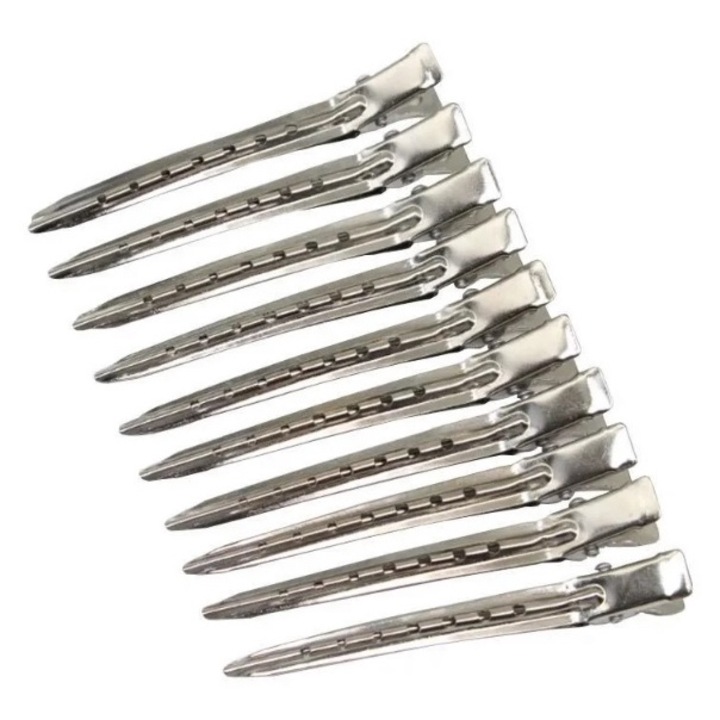Set de 12 clipsuri metalice pentru par, 8.5 cm lungime