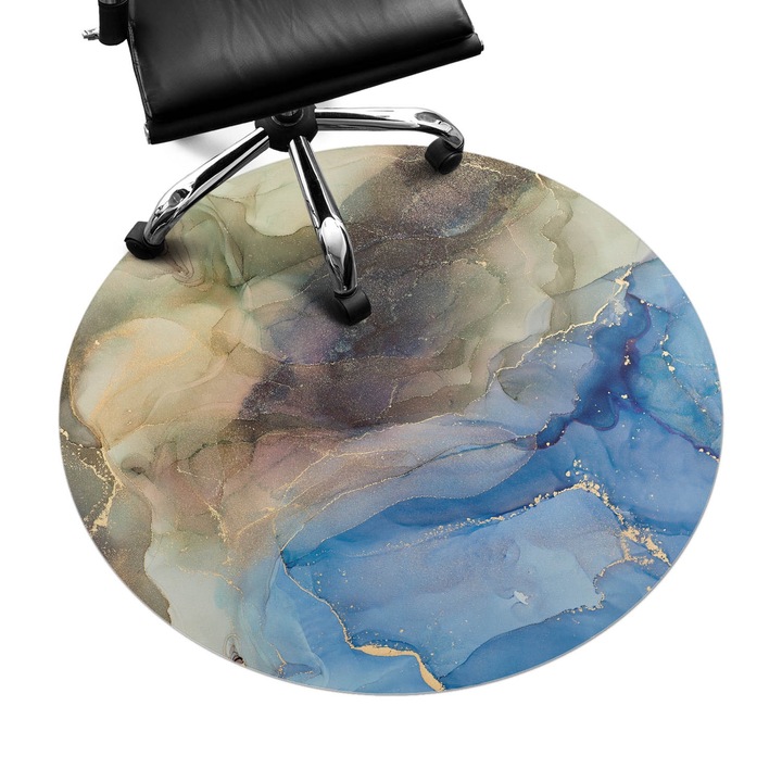 Szék szőnyeg, Wallfluent, Absztrakt hullámok, Bézs, fi100 cm, 010250310040000282552