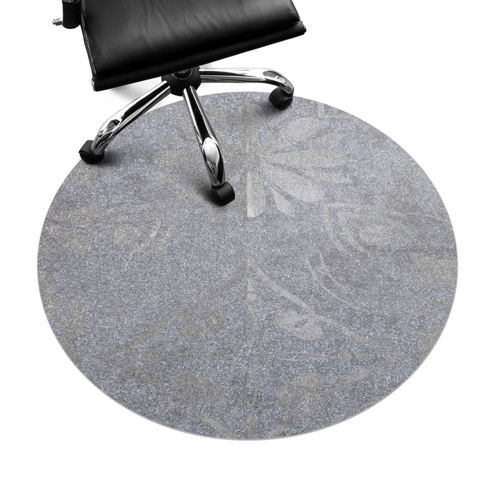 Székalátét, Wallfluent, Virág dísz, Szürke, fi100 cm, 010250310040000282861