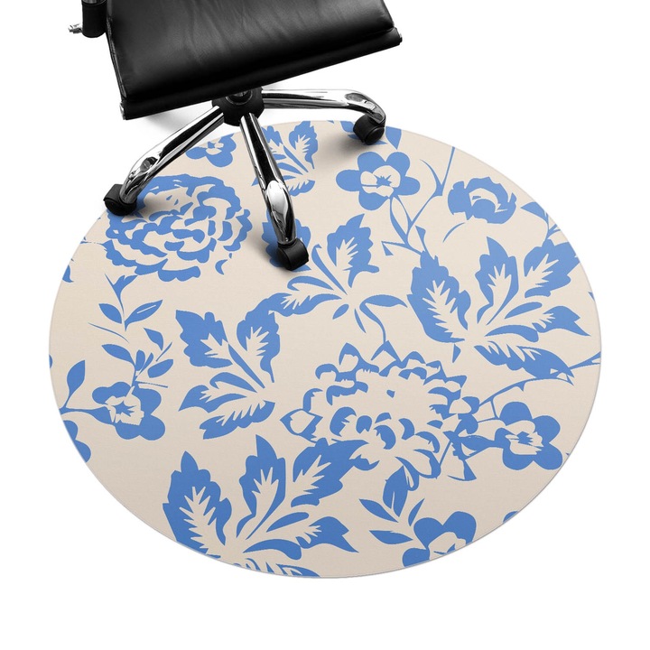 Székalátét, Wallfluent, Vintage virágmintás, Bézs, fi100 cm, 010250310040000282873