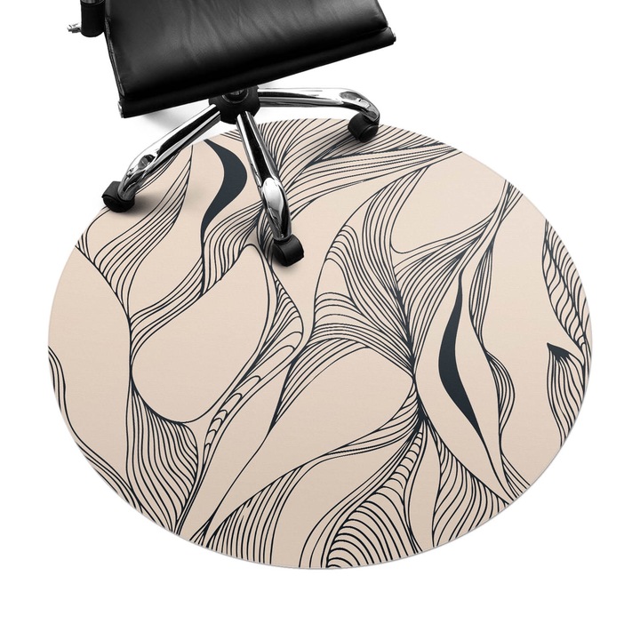 Székalátét, Wallfluent, Absztrakt vonalak, Bézs, fi100 cm, 010250310040000282801