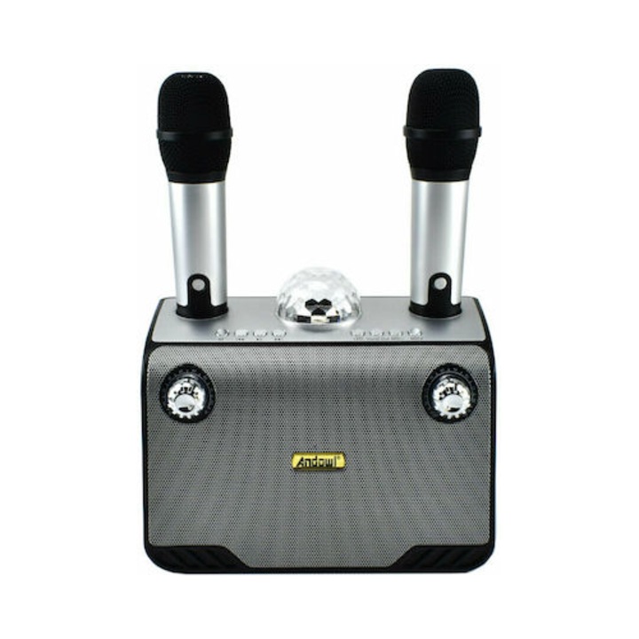 Dispozitiv Karaoke Disco Q YX899, putere 15W, cu 2 microfoane wireles, Bluetooth, card TF, AUX