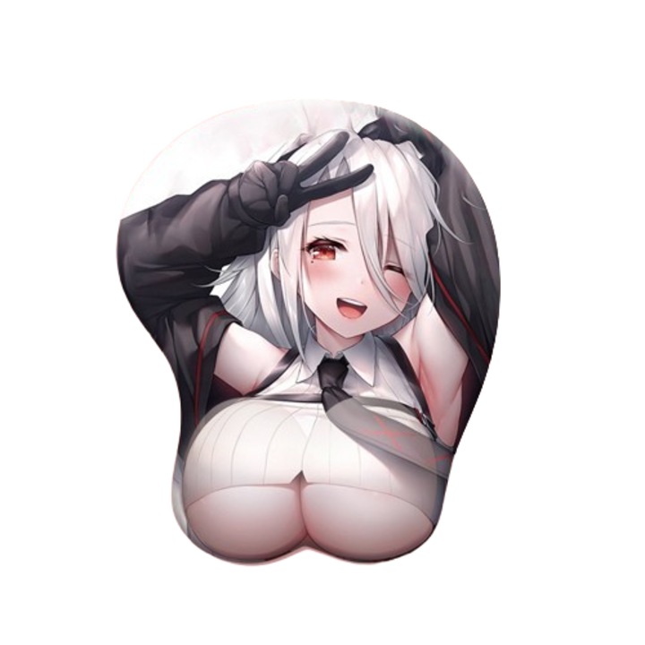Ergonomikus egérpad, Memóriahab/Szilikon, Csúszásgátló, Anime minta