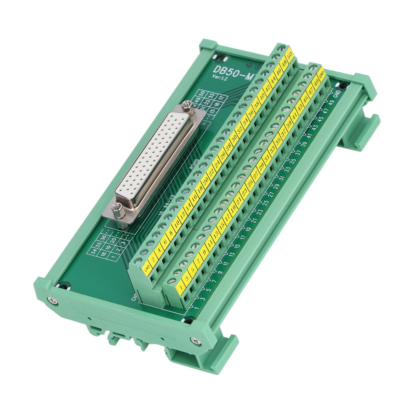 Placa adaptoare DB50 la conector terminal Placa PCB drept femela DC60V ...