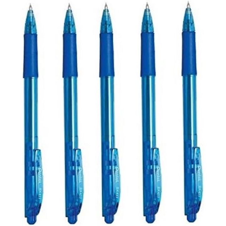 Set 5 Pix cu mecanism 0.4 mm, albastru, Pentel BK417