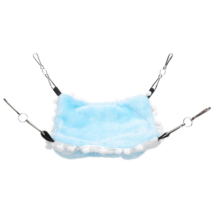 Hamac pentru animale de companie Enforose, albastru, 18x18x2cm, din material plus, usor de curatat, cu carlige pentru agatat.