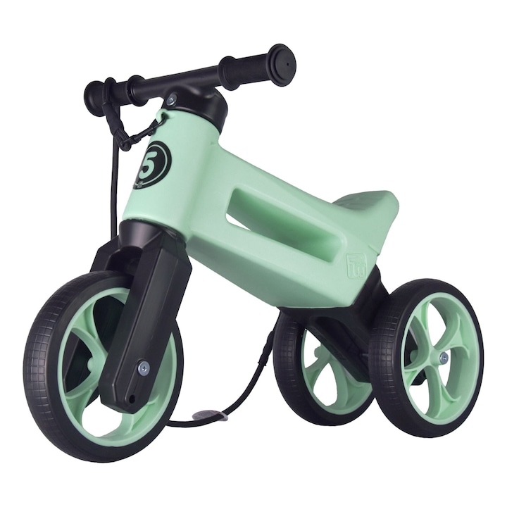 2 az 1-ben futóbicikli, 18+ hónapos, gumi abroncsok és markolatok, 4 magasságállítási fokozat, Funny Wheels Rider SuperSport Pastel Mint