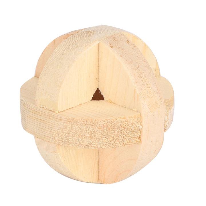 Jucarie pentru animale de companie, Enforose, minge din lemn, 6cm, pentru iepuri si hamstere