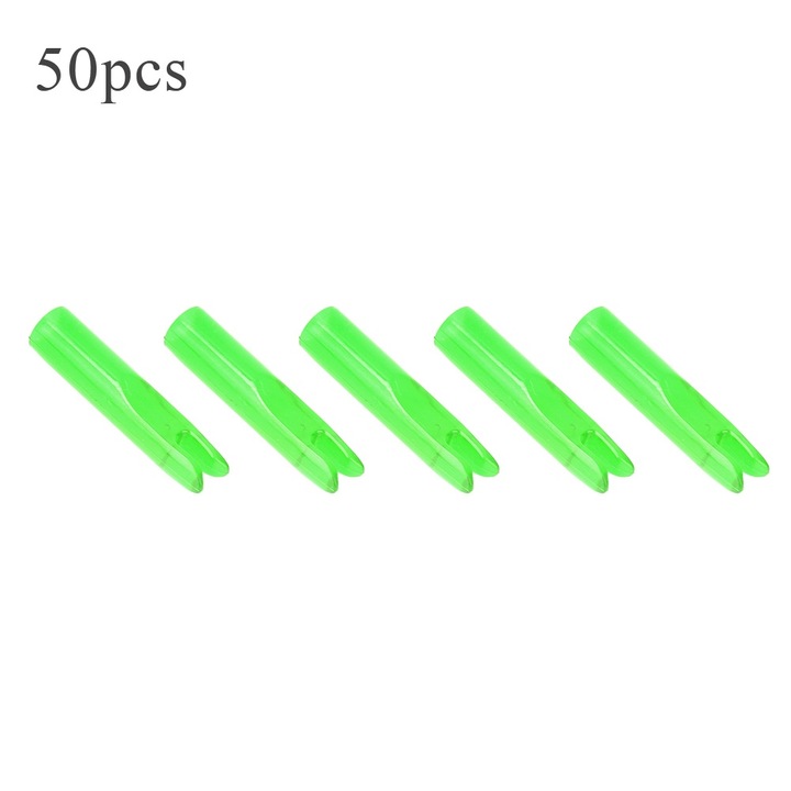 50 buc. Accesorii portabile de tir cu arcul din plastic, verde, 6 mm