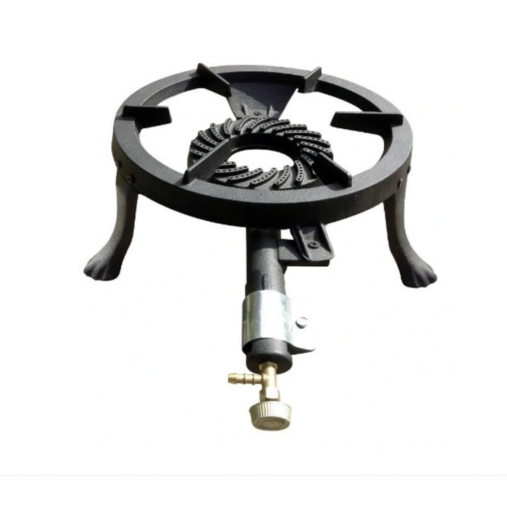 Arzator Rotund Craft-Tec® MX011, Pirostrie din Fonta pentru Interior si Exterior, Diametru 28 cm, Putere 6.5 kW