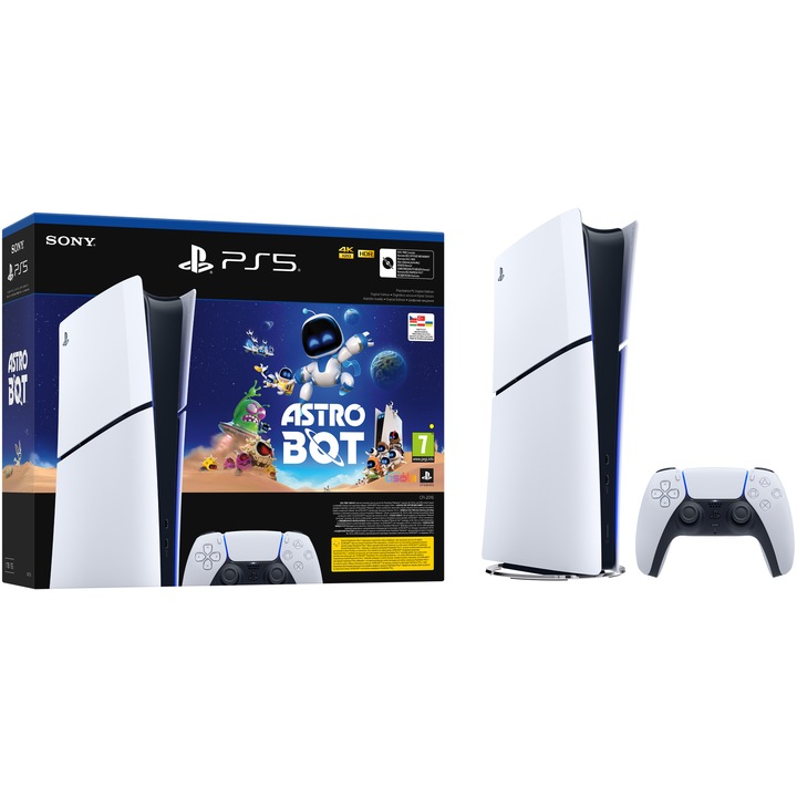Конзола PlayStation 5 Digital Edition (PS5) Slim, 1TB SSD, D-Chassis, Astro Bot Bundle