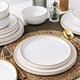 Serviciu de masa din portelan MG Home Artena, 18 bucati, set farfurii pentru 6 persoane, pestrite